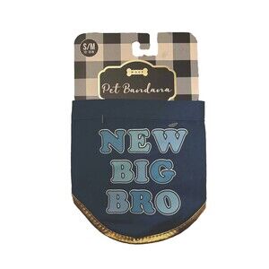 NEW BIG BRO Dog Bandana For Small To Medium  13-15 Inch Neck Hook/Loop Closure